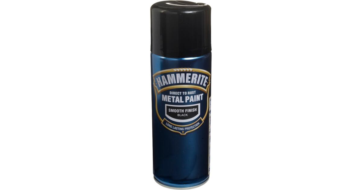 Hammerite Metal Paint Smooth Black 400ml Aerosol (313224