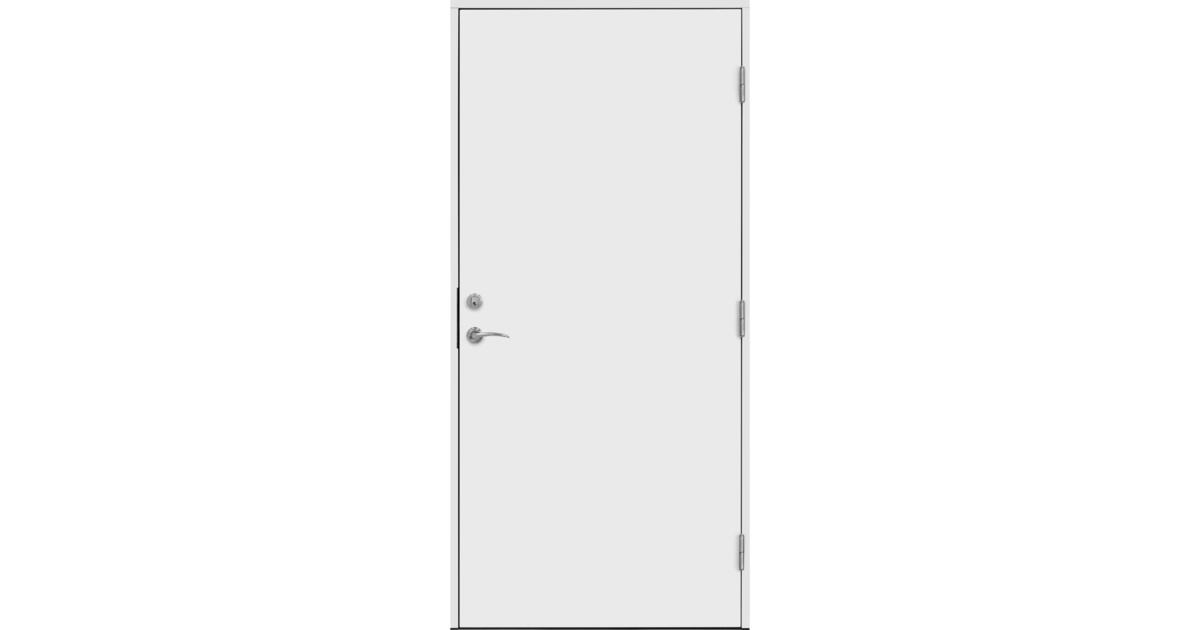 Solid Ytterdør funkis tett slett 110x210 høyre hvit ncs s0502-y | Maxbo