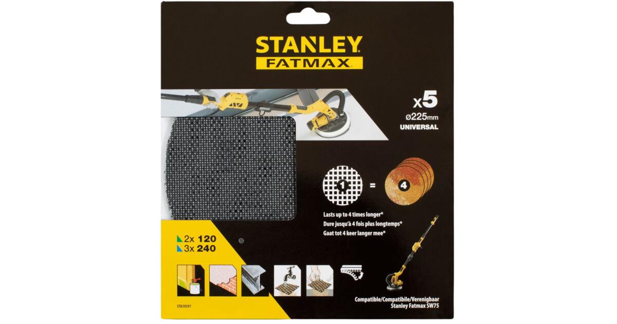 Stanley Slipenett mesh 225mmx5 sta39297 2x120k og 3x240k | Maxbo